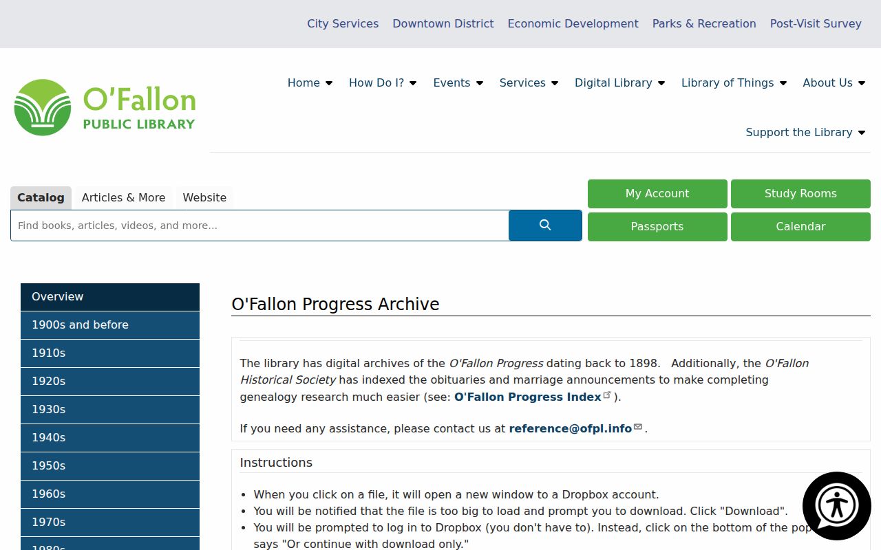 O'Fallon city directory digitized Progress archive