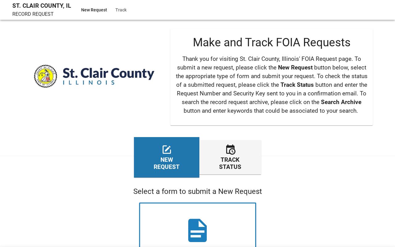 St. Clair County public records request portal for O'Fallon block records
