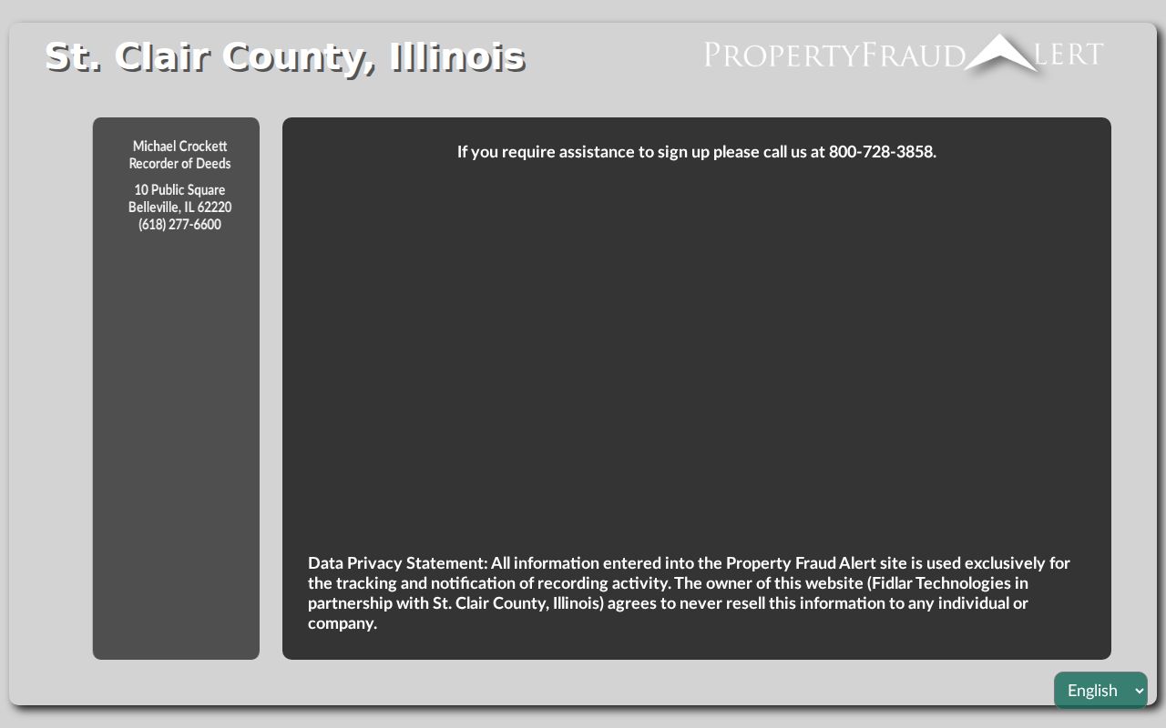 St. Clair County Property Fraud Alert enrollment for O'Fallon owners