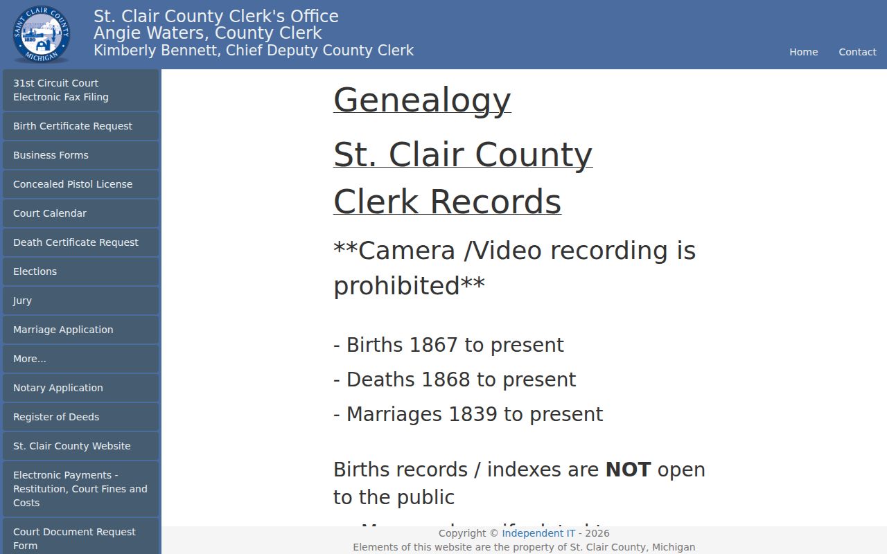 St. Clair County Clerk genealogy index information for O'Fallon research