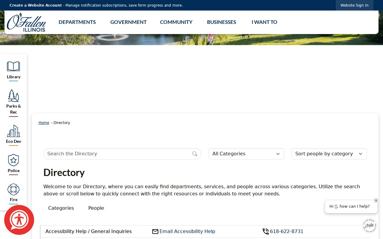 O'Fallon city staff directory for local ZIP and address questions